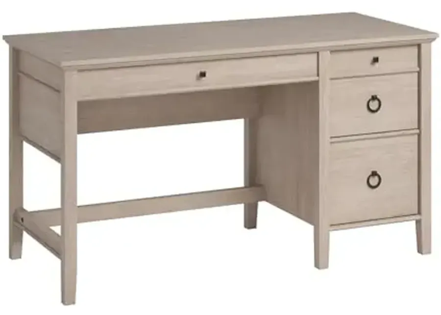 Sauder East Adara Single Pedestal Desk, Cascade Oak Finish-54.02