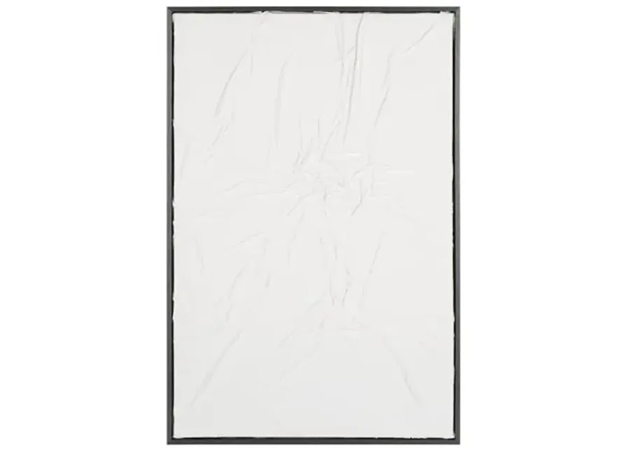 SAFAVIEH Home Collection Glacial Grooves Framed Wall Art é¥?24 x 36-Inch Rectangle, White, Hand-Painted Textured Abstract Design-White