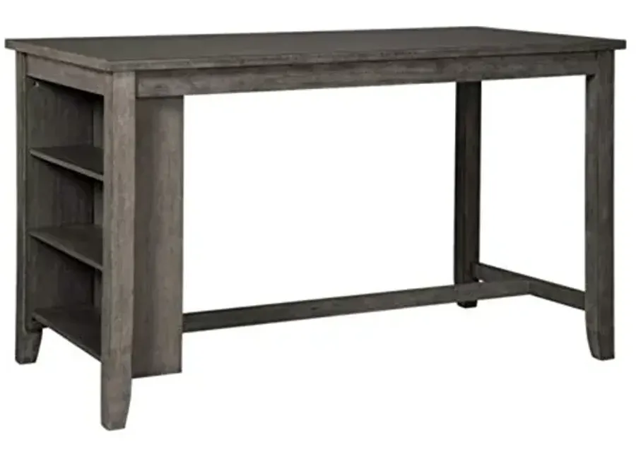 Signature Design by Ashley Caitbrook Rustic Counter Height Dining Table with Storage, Dark Gray-Graywash