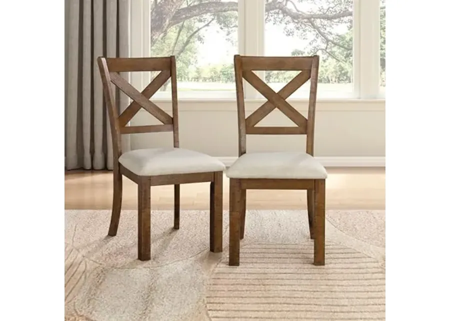 Lexicon Stayner Dining Chair (Set of 2), Brown-Brown