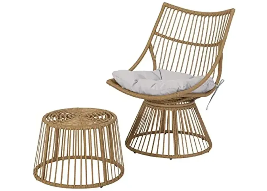 Christopher Knight Home Caryl End Table, Light Brown + Beige-Light Brown + Beige