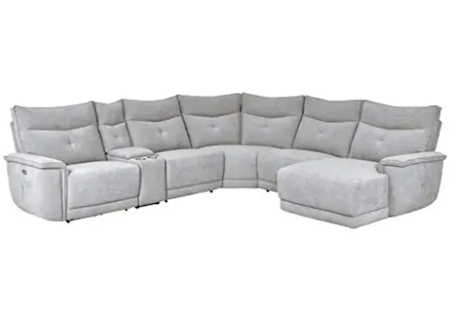 Homelegance 117" x 134" Manual Reclining Sectional Sofa with Chaise, Gray-Grey
