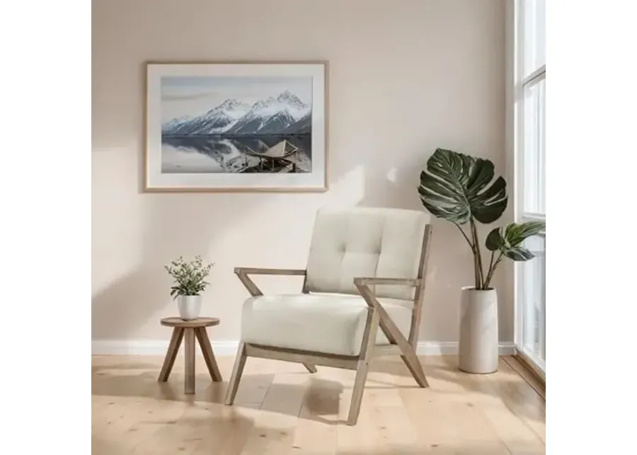 Lexicon Lhasa Fabric Accent Chair, Sand Beige-Sand Beige