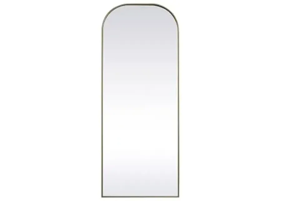 Elegant Lighting Metal Frame Arch Full Length Mirror 28x74 Inch in Brass-28