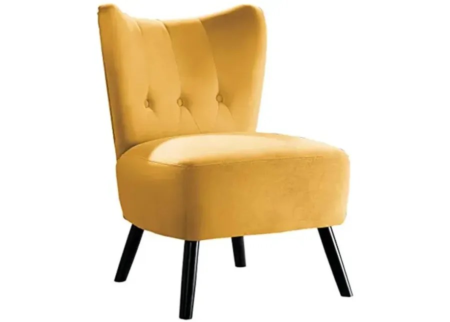 Homelegance Imani Velvet Accent Chair, Yellow-Yellow
