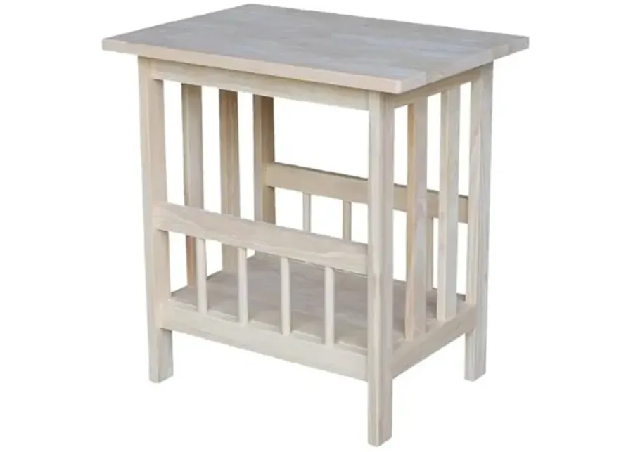 International Concepts Mission Magazine End Table, Unfinished-22