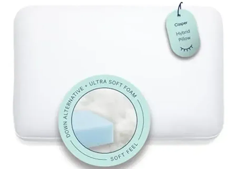 Casper Hybrid Pillow for Sleeping, King, White-16