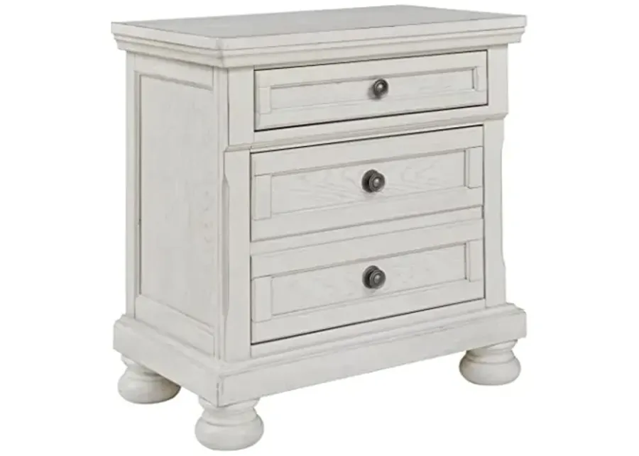 Signature Design by Ashley Robbinsdale Traditional 2 Drawer Night Stand, White-White