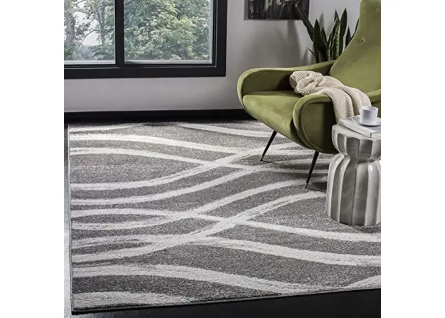 SAFAVIEH Adirondack Collection Area Rug - 5'1" x 7'6\-Charcoal, Ivory