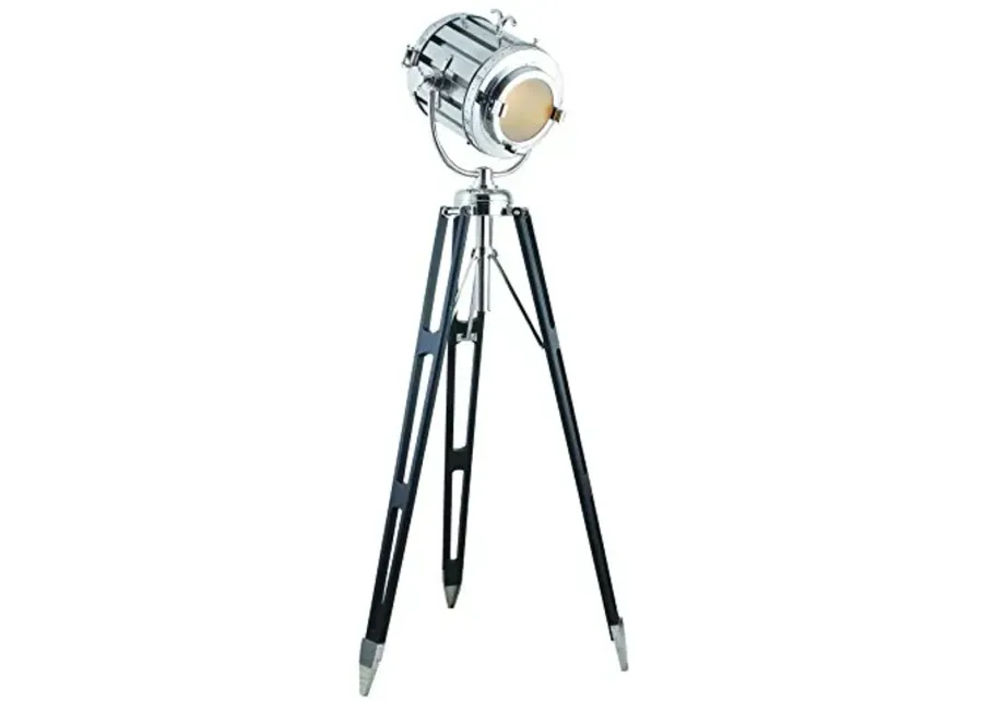 Elegant Lighting Ansel Tripod Collection FL1214 1-Light Floor Lamp, Chrome and Black Finish-Black
