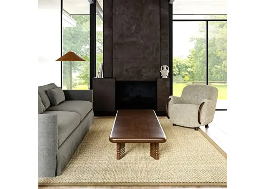 Rugs USA Proper Sisal and Wool Area Rug, 3x5, Tan-Chino