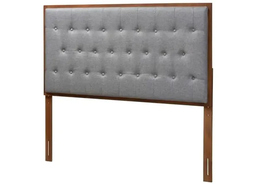 Baxton Studio Harumi Headboard, King, Grey/Walnut Brown-78.1