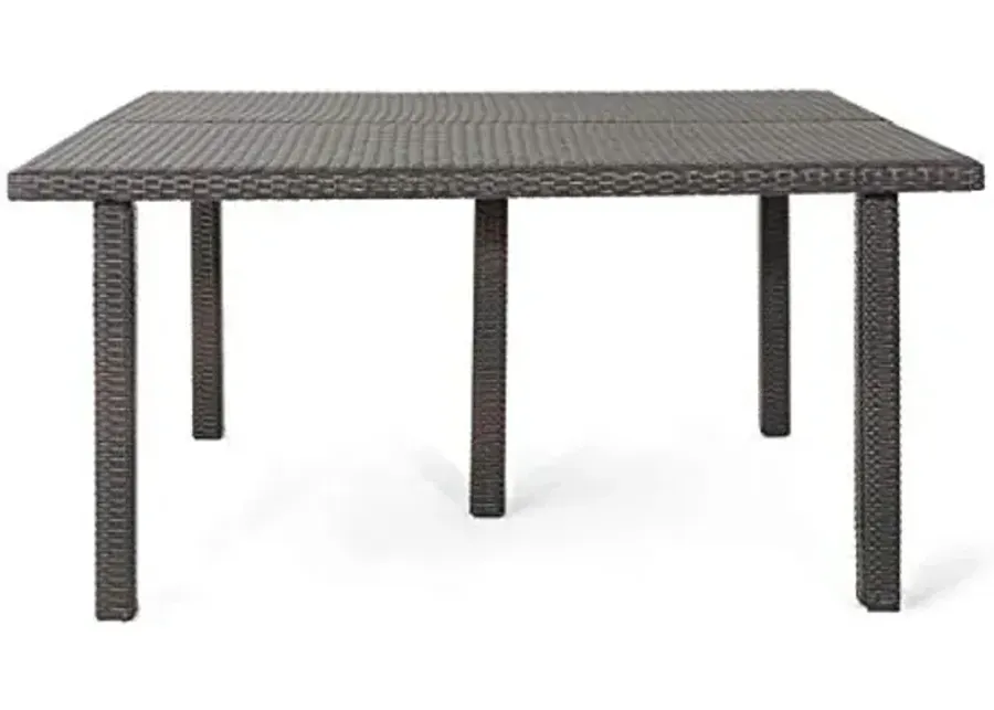 Christopher Knight Home Fiona Outdoor 64" Wicker Square Dining Table, Multibrown-Multibrown