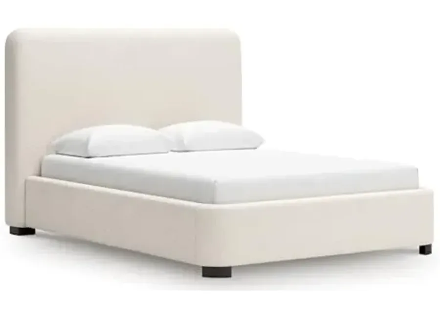 Signature Design by Ashley Brandinlane Casual Queen Upholstered Panel Bed, Foundation or Box Spring Needed, Beige-Beige