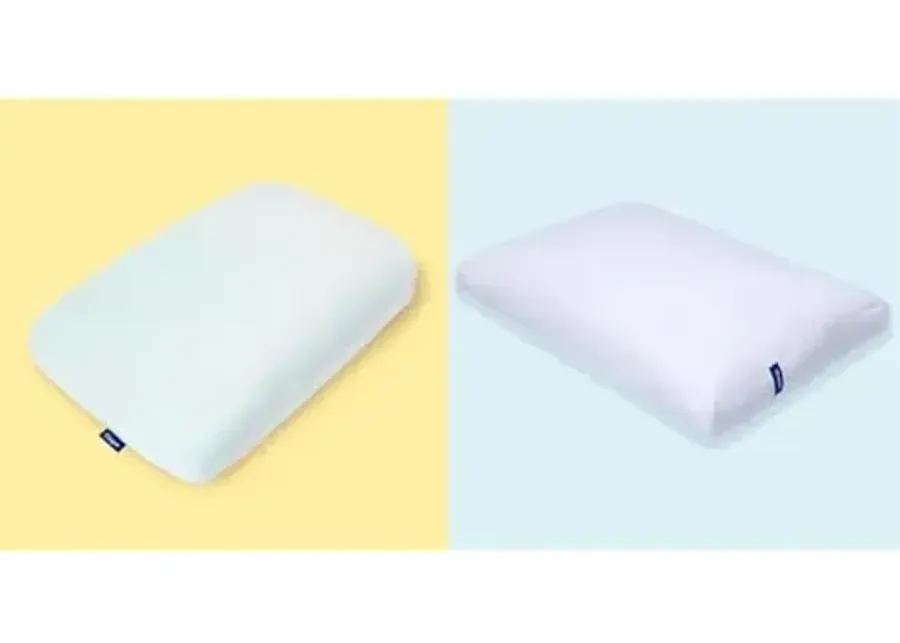 Casper Sleep Hybrid Snow Pillow, Standard, White & Sleep Essential Pillow for Sleeping, Standard, White