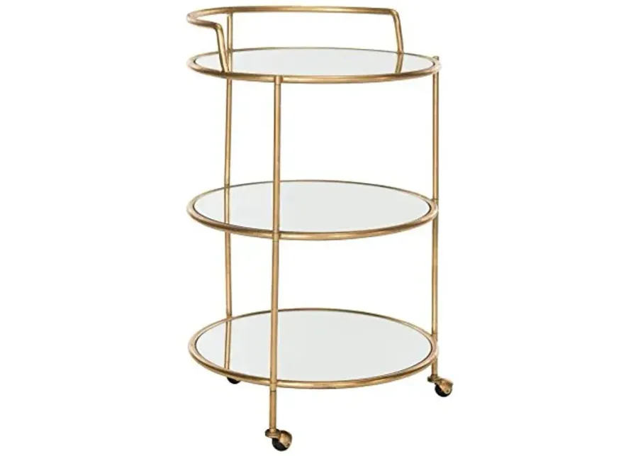 Safavieh Home Collection Dulcinea Silver Bar Cart-Gold, Mirror