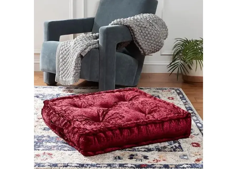 SAFAVIEH Belia Floor Pillow, Burgundy-Burgundy
