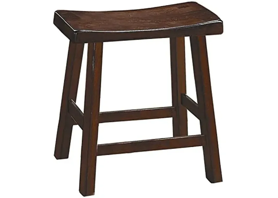 Homelegance Saddleback Dining Height Barstool (Set of 2), 17.5 Inch, Cherry-Cherry