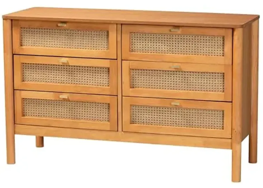 Baxton Studio Jenn Dresser with Distressed-Finished Rattan, 6-Drawer, Golden Brown-Golden Brown 1 67976-baxton-studio-jenn-dresser-with-distressed-finished-rattan-6-drawer-golden-brown-golden-brown-1.webp