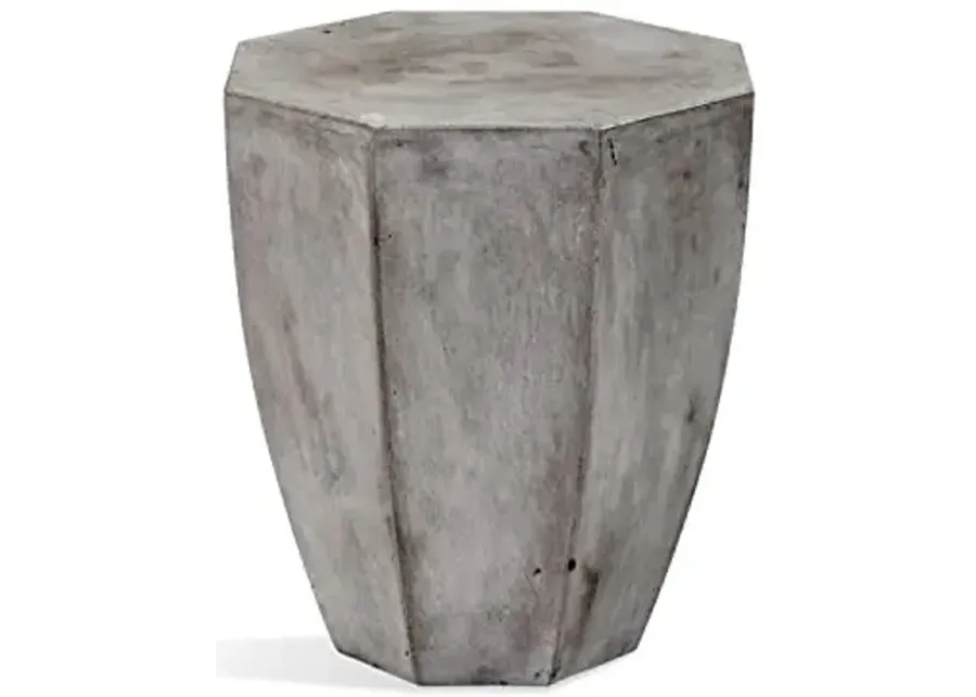 Bassett Mirror Company Babaloo Concrete Stone Octagonal End Table in Gray-Grey
