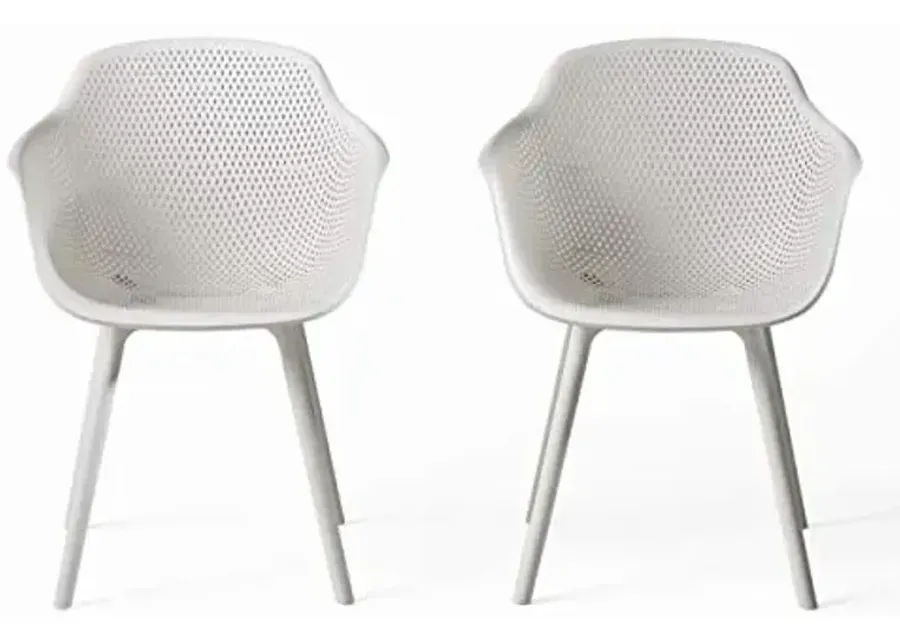 Christopher Knight Home Warren Outdoor Modern Dining Chair (Set of 2), White-White