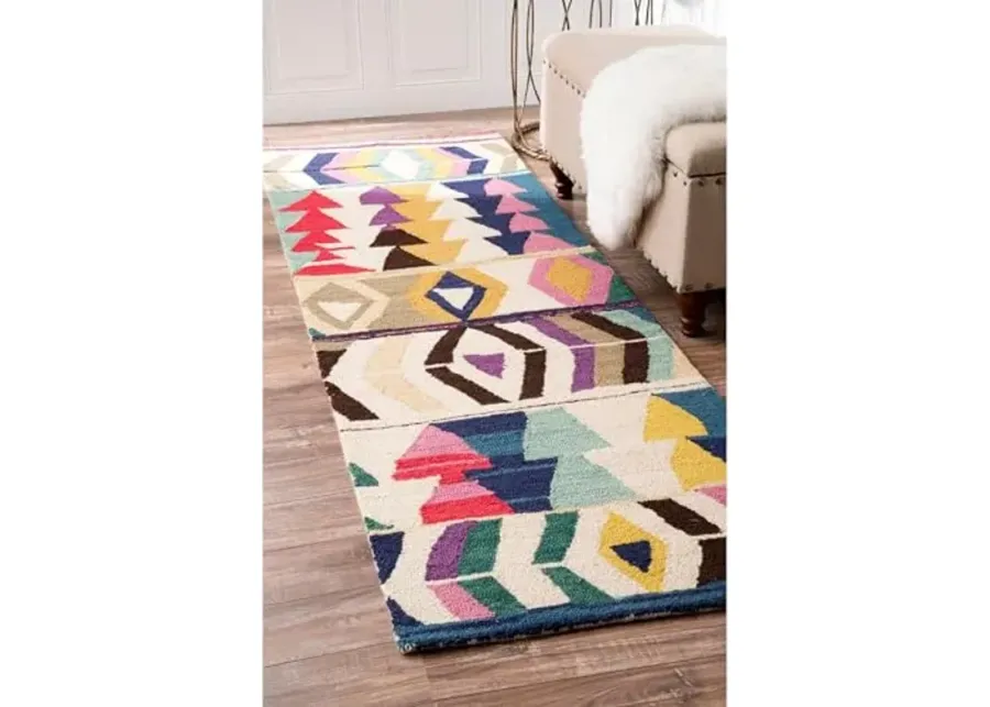 nuLOOM Ofelia Bohemian Wool Runner Rug, 2' 6" x 14', Multi-30