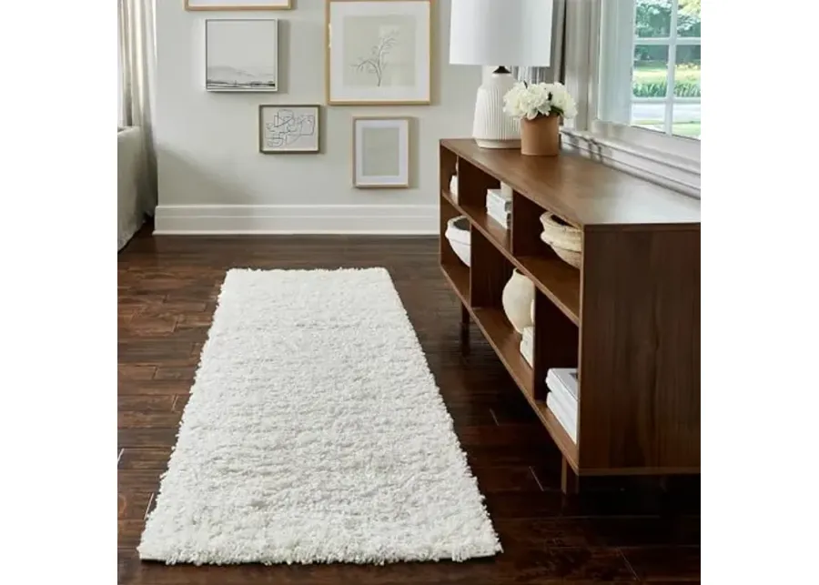 nuLOOM Marleen Contemporary Shag Runner Rug, 2' 8" x 8', White-White