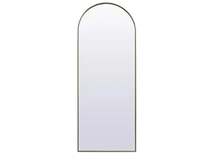 Elegant Lighting Metal Frame Arch Full Length Mirror 28x74 Inch in Brass-Brass
