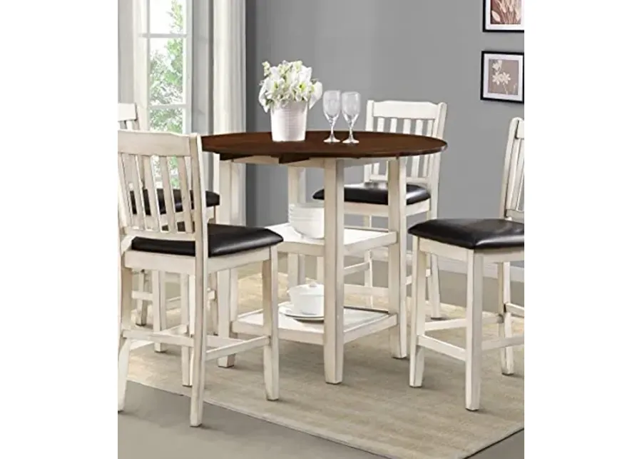 Lexicon Liendo Counter Height Dining Table, Dark Cherry/Whitewash-Dark Cherry, Whitewash