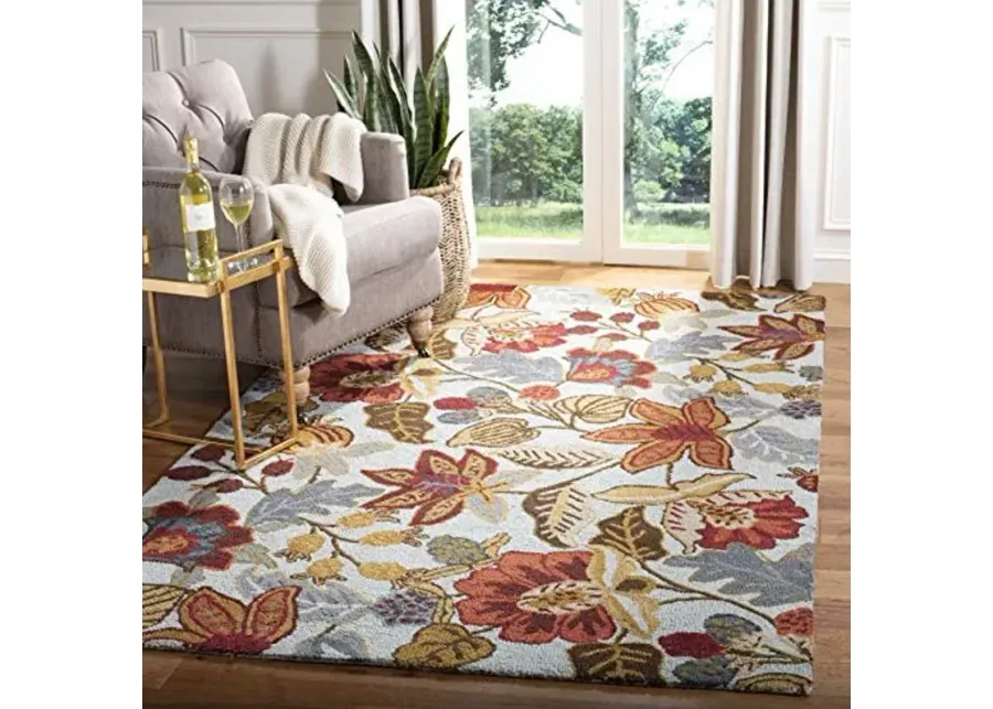 SAFAVIEH Blossom Collection 5' x 8' Blue/Multi BLM863A Handmade Floral Premium Wool Area Rug-60