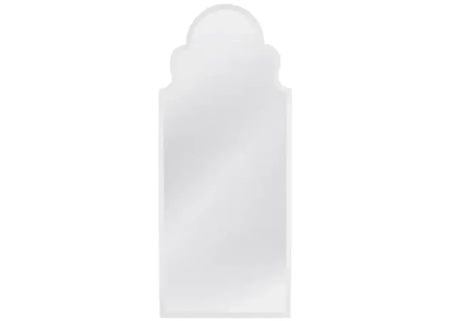 Abbie Floor Mirror - White Lacquer-White