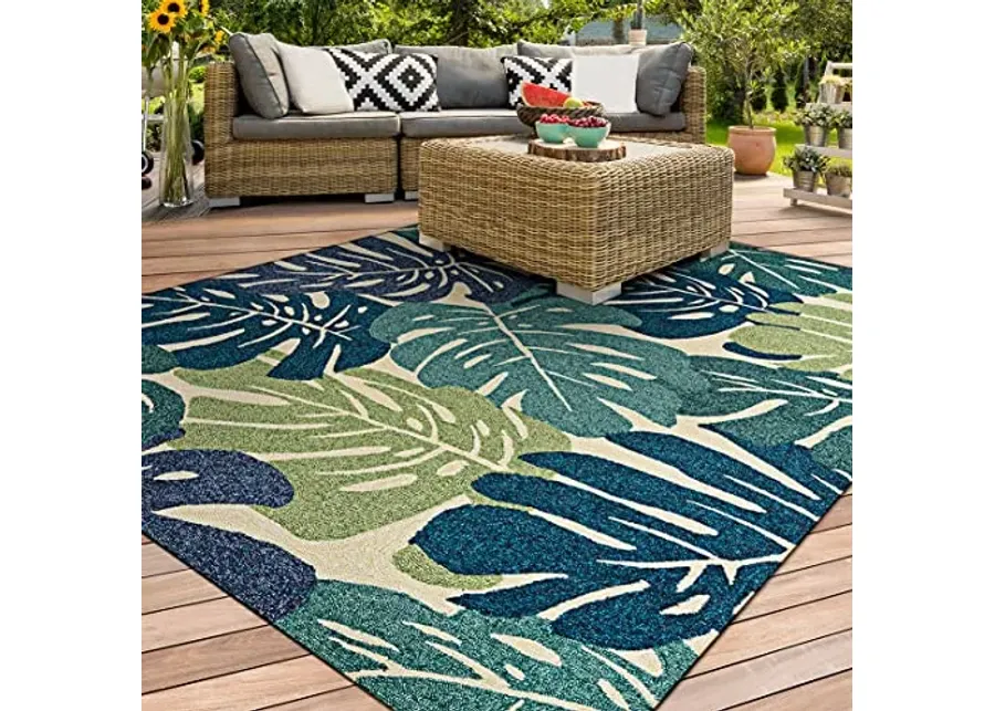 Couristan Covington Monstera Indoor/Outdoor Area Rug, 2' x 4', Cream-Multicolor Blue-Cream-multi 1 69221-couristan-covington-monstera-indoor-outdoor-area-rug-2-x-4-cream-multicolor-blue-cream-multi-1.webp