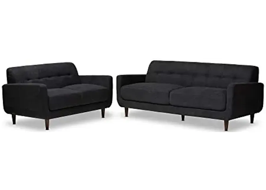 Baxton Studio Sofas, Dark Grey-Dark Grey