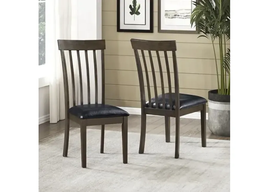 Lexicon Discus Dining Chair (Set of 2), Black-Espresso