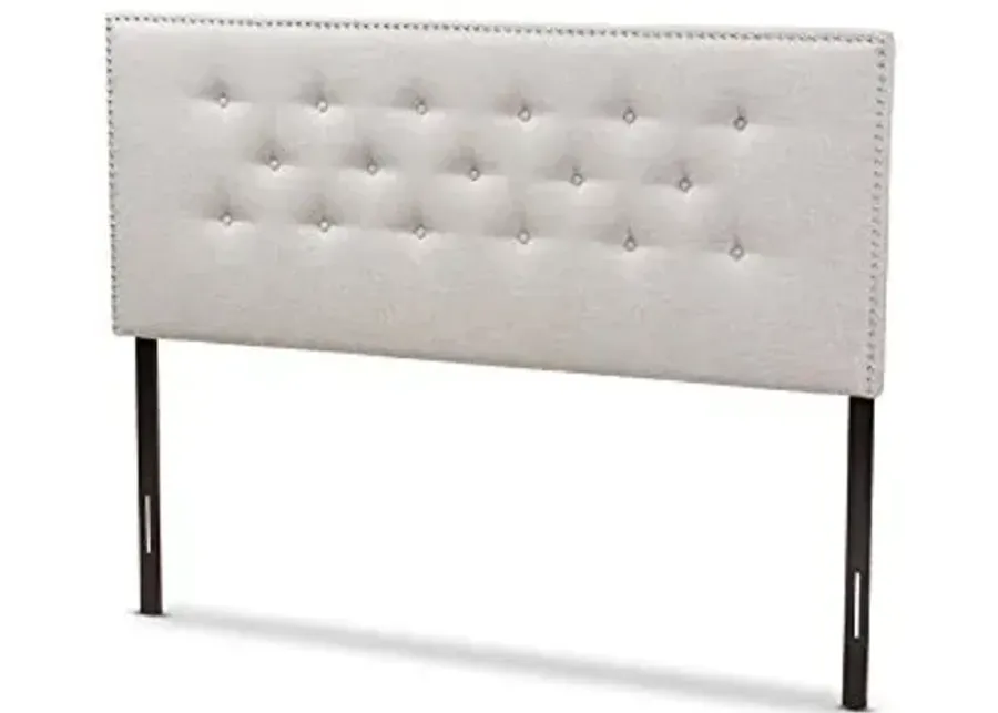 Baxton Studio Windsor Modern and Contemporary Greyish Beige Fabric Upholstered Full Size Headboard-56.1