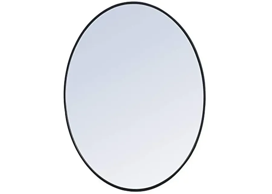 Elegant Decor Metal Frame Oval Mirror 40 inch in Black-1