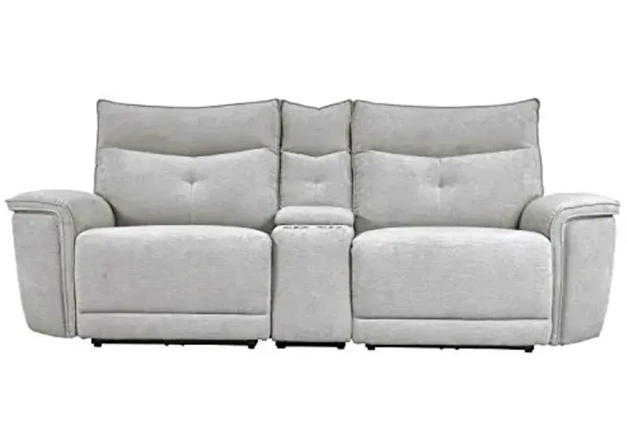 Lexicon Aimot Power Double Reclining Sectional, Loveseat, Mist Gray-Mist Gray