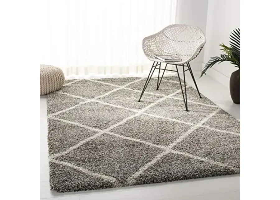 SAFAVIEH Hudson Shag Collection Area Rug - 5'3" x 7'6\-Grey, Ivory