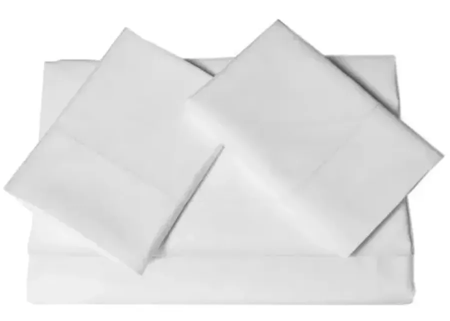 Tribeca Living 600 Thread Count Egyptian Cotton Sateen Extra Deep Pocket Sheet Set, King, White-White