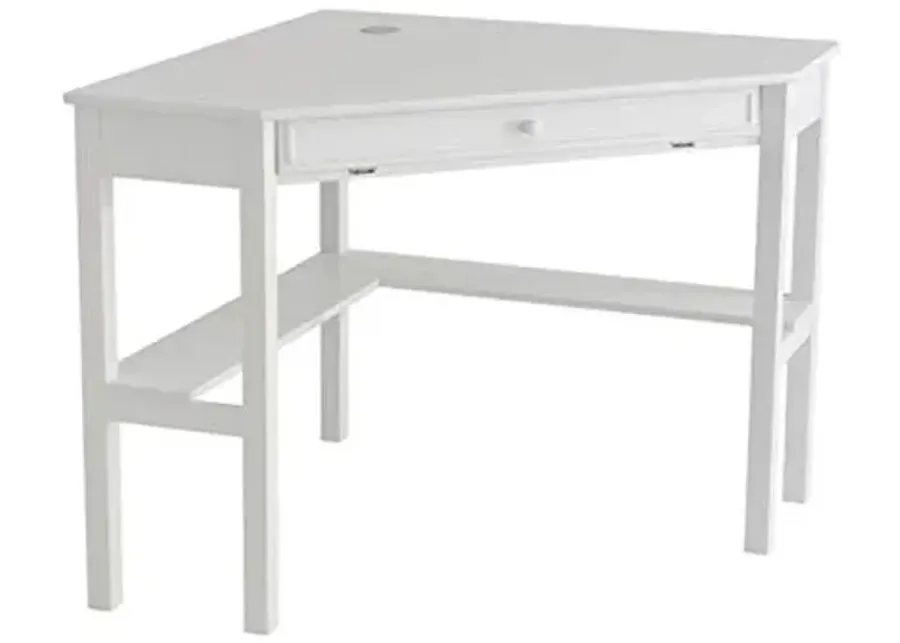 Southern Enterprises SEI Furniture Alexander Corner Computer Desk in White-White