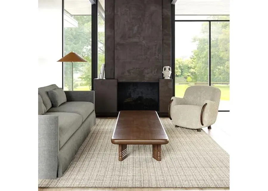 Rugs USA Ander Striped Wool-Blend Area Rug, 10x14, Brown-Brown