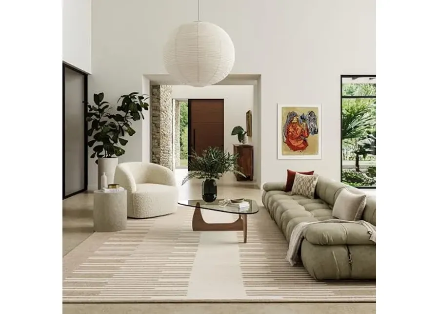 Rugs USA Drift Reversible Wool Area Rug, 2'8" x 8', Natural-Drift Natural