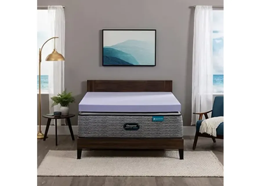 BEAUTYREST, Lavender Colored, Aloe Gel Bead, Pressure Relieving Memory Foam Mattress Topper, 4 inch, Queen-59