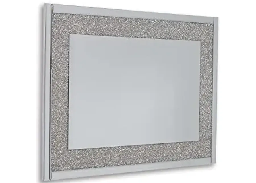 Signature Design by Ashley Kingsleigh Glam Beaded Crystal Accent Mirror, Silver-0