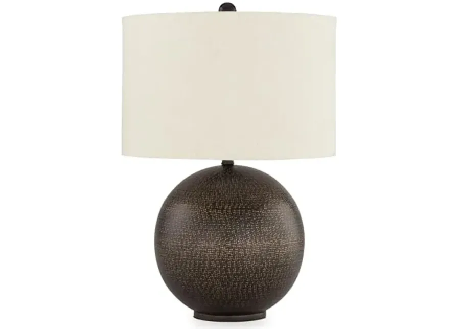 Signature Design by Ashley Hambell Industrial Metal Table Lamp with 3-Way Switch, Black & Metallic-Black & Metallic