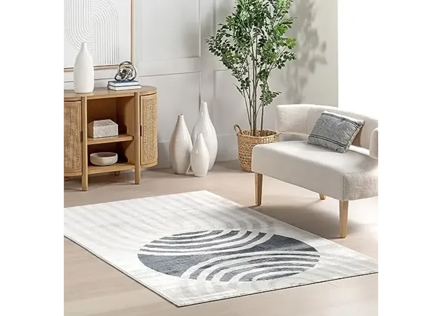 nuLOOM Shandra Abstract 4x6 Area Rug for Living Room Bedroom Dining Room Kitchen, Blue-Shandra Blue