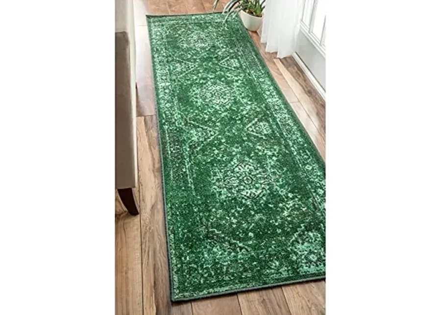 nuLOOM Vintage Persian Runner Rug, 2' x 8', Reiko Green-Reiko Green