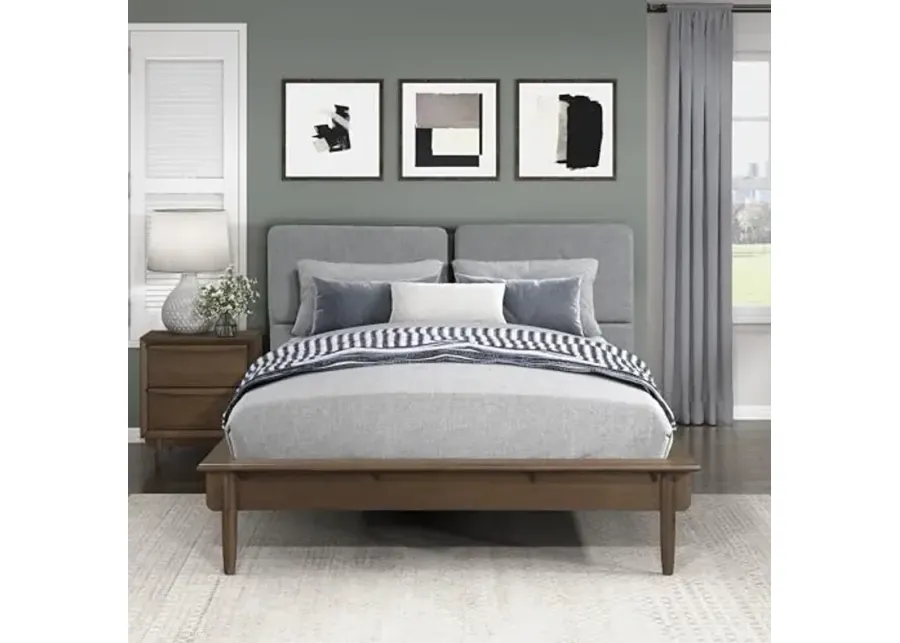 Lexicon Xaria Platform Bed, Queen, Walnut-Walnut