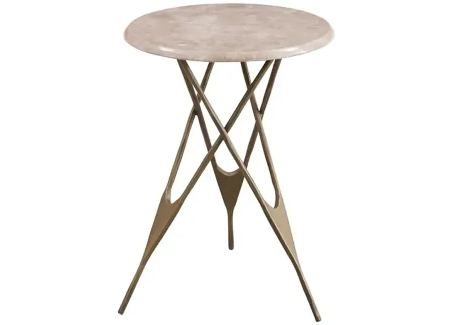 Bassett Mirror Company Leila Accent Table - Antique Brass-Antique Brass