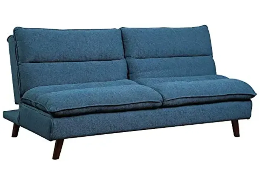 Lexicon Metz Futon Sofa Sleeper Bed, Blue-Blue